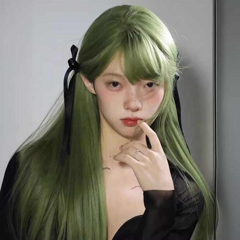 Garā taisna matu parūka ar bangs, karstumizturīga sintētiska šķiedra, pilns galvas pārklājums, nav piemērota krāsošanai ar karstām krāsām, stils Star Fashion