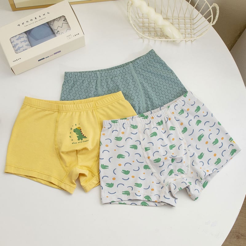 Unisex vaikų medvilninės apatinės kelnaitės briefs stiliaus, pagrindinis audinys 47,5% medvilnė, saugumo lygis A, skirta vaikams nuo 3 iki 8 metų (100–140 cm), dėžutėje pakuota