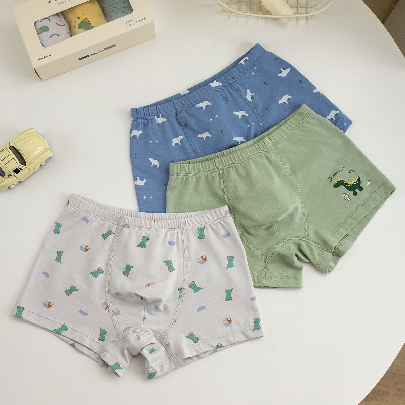 Unisex vaikų medvilninės apatinės kelnaitės briefs stiliaus, pagrindinis audinys 47,5% medvilnė, saugumo lygis A, skirta vaikams nuo 3 iki 8 metų (100–140 cm), dėžutėje pakuota