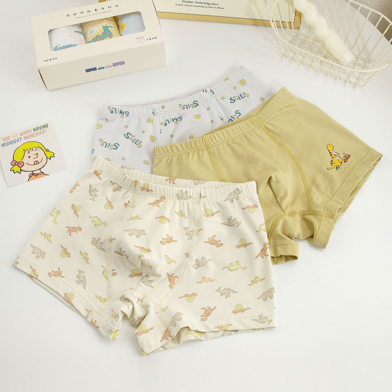 Unisex vaikų medvilninės apatinės kelnaitės briefs stiliaus, pagrindinis audinys 47,5% medvilnė, saugumo lygis A, skirta vaikams nuo 3 iki 8 metų (100–140 cm), dėžutėje pakuota