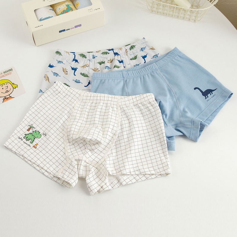 Unisex vaikų medvilninės apatinės kelnaitės briefs stiliaus, pagrindinis audinys 47,5% medvilnė, saugumo lygis A, skirta vaikams nuo 3 iki 8 metų (100–140 cm), dėžutėje pakuota