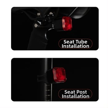 Dviračio galinis žibintas su išmaniu stabdžių jutikliu, Type-C įkrovimas, skirtas kalnų ir kelių dviračiams, nakties važiavimo įspėjimo šviesa