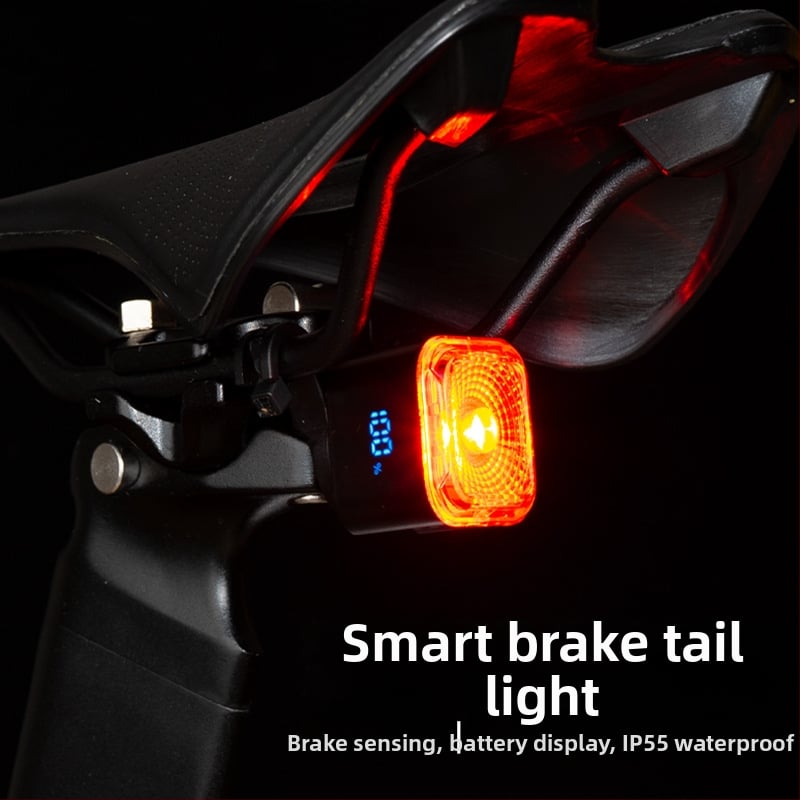 Dviračio galinis žibintas su išmaniu stabdžių jutikliu, Type-C įkrovimas, skirtas kalnų ir kelių dviračiams, nakties važiavimo įspėjimo šviesa