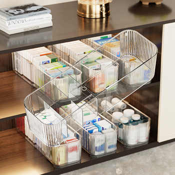 Teleskopska akrilna kutija za pohranu s pregradama, proširiva, kapacitet 2 L