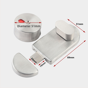 Duru spynos indikatorius viešųjų tualetų pertvaroms — šlifuoto paviršiaus 304 nerūdijantis plienas, modernus paprastas stilius, Suoweigu prekinis ženklas