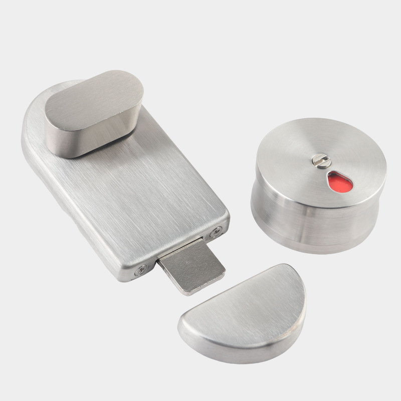 Indicator de încuietoare a ușii pentru despărțitoare de toalete publice — oțel inoxidabil 304 cu finisaj periat, stil modern simplu, Suoweigu