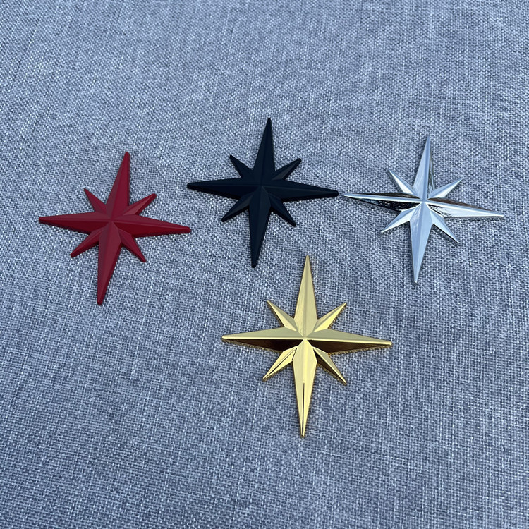 Автомобилен стикер за каросерия от Good Lili, 3D стикер, модел растения и цветя, лепилен монтаж, декоративна осмоъгълна звезда на задния капак