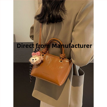 Unisex crossbody bucket kott sünteetilisest nahast, PU vooder, kevad 2025 väljaanne, igapäevaseks kasutamiseks