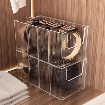 Rihmade hoiukast jaotustega — PET materjal, virnastatav, 2 L maht, triibuline muster, kerge luksuslik stiil