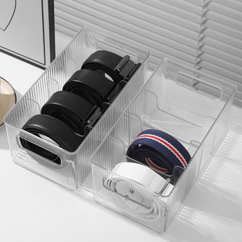 Rihmade hoiukast jaotustega — PET materjal, virnastatav, 2 L maht, triibuline muster, kerge luksuslik stiil