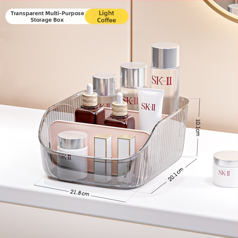 Kolmeosaline kosmeetika hoiukarp – kerge luksuslik lauaorganisaator huulepulkade ja naha hoolduse jaoks (PET plast, 2L, mudel BDO-6306)