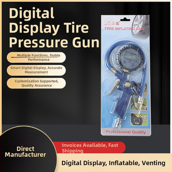 Chenqi skaitmeninis padangos slėgio matuoklis su PSI ekranu, diapazonas 0-220 psi, tikslumas 0,05, metalo korpusas