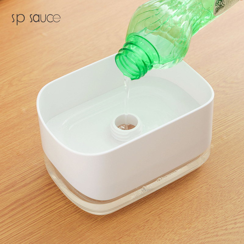 Köögis käsipressiga seebidosator nõudepesuvee jaoks | ABS, 182 g, käsitöö, kaasaegne minimalistlik stiil