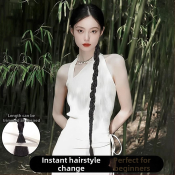 Perucă cu coadă - țesută manual, sârmă rezistentă la temperatură, model Twist Debate, marcă Field, origine Henan, nepotrivită pentru vopsire cu temperatură înaltă.