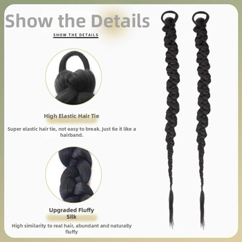 Perucă cu coadă - țesută manual, sârmă rezistentă la temperatură, model Twist Debate, marcă Field, origine Henan, nepotrivită pentru vopsire cu temperatură înaltă.