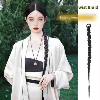 Perucă cu coadă - țesută manual, sârmă rezistentă la temperatură, model Twist Debate, marcă Field, origine Henan, nepotrivită pentru vopsire cu temperatură înaltă.