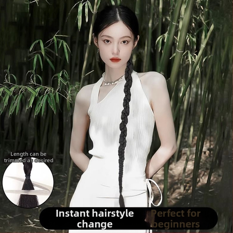 Perucă cu coadă - țesută manual, sârmă rezistentă la temperatură, model Twist Debate, marcă Field, origine Henan, nepotrivită pentru vopsire cu temperatură înaltă.