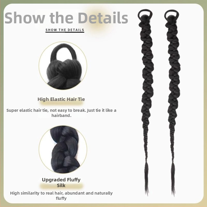 Perucă cu coadă - țesută manual, sârmă rezistentă la temperatură, model Twist Debate, marcă Field, origine Henan, nepotrivită pentru vopsire cu temperatură înaltă.