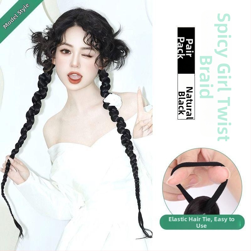 Perucă cu coadă - țesută manual, sârmă rezistentă la temperatură, model Twist Debate, marcă Field, origine Henan, nepotrivită pentru vopsire cu temperatură înaltă.