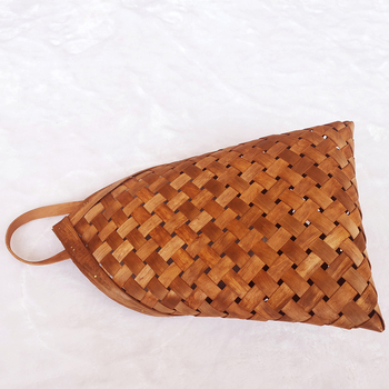 Ručni pleteni koš za cvijeće, idiličnog stila, zidni viseći organizator za biljke, od drvenih čipsa