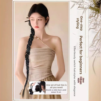 KENNY parukas ar poniju uodega ja pintud, Hiina Hanfu stiilis külgpintud, Horsetail mudel, kõrge temperatuuriga traat, naistele