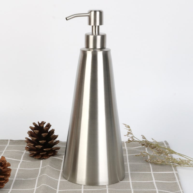 Doser sapuna od nehrđajućeg čelika 304, ručni pritisak, polirana površina, 210 g, moderan minimalistički stil