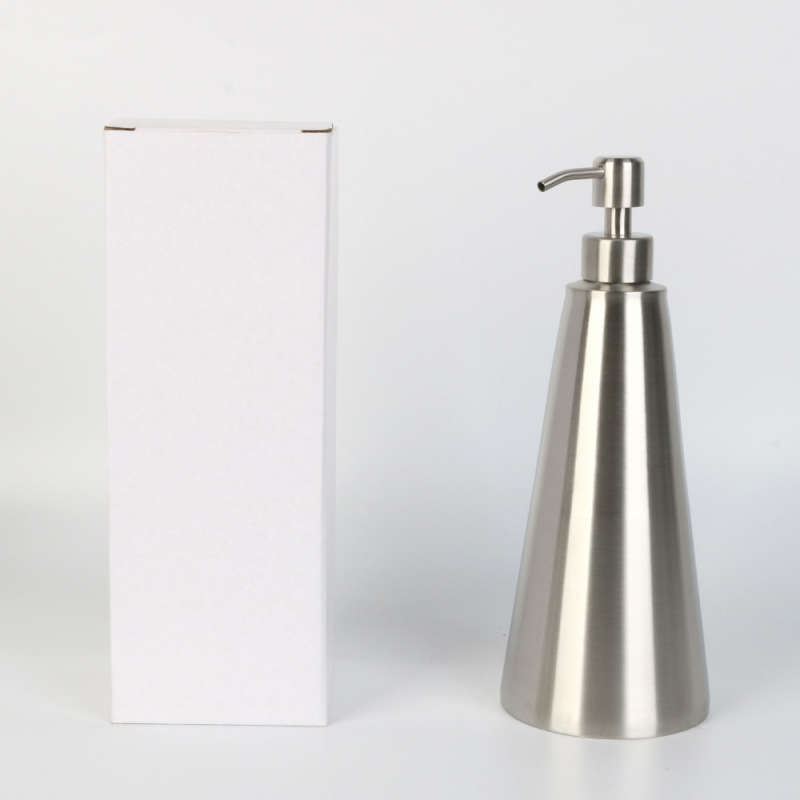 Doser sapuna od nehrđajućeg čelika 304, ručni pritisak, polirana površina, 210 g, moderan minimalistički stil