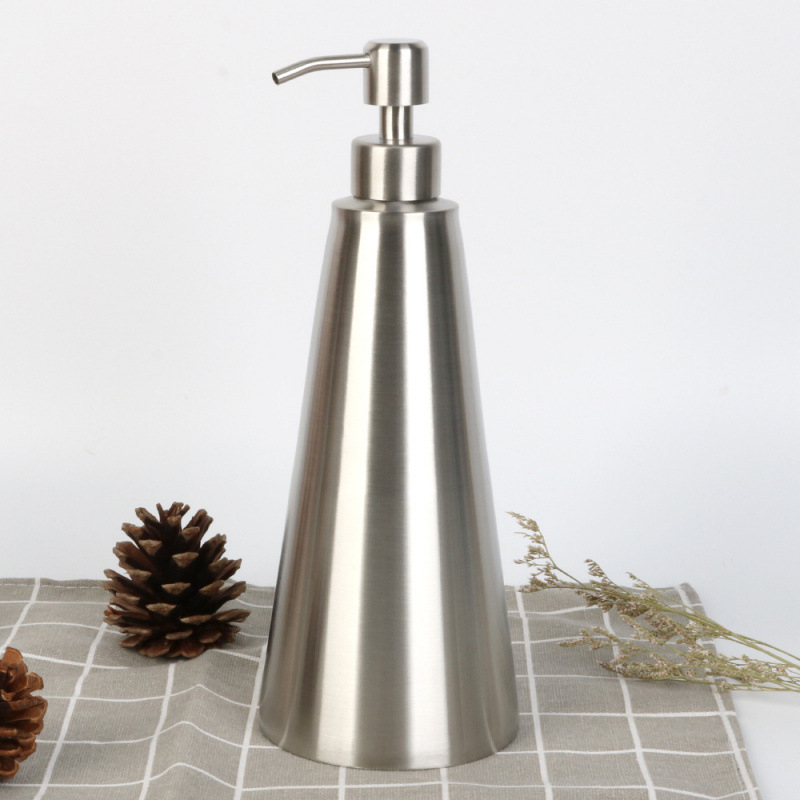 Doser sapuna od nehrđajućeg čelika 304, ručni pritisak, polirana površina, 210 g, moderan minimalistički stil