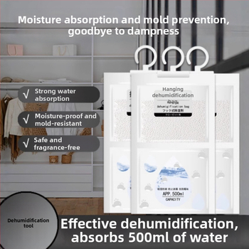 Pakabinama drėgmės sugėrimo pakuotė vidiniams drabužių spintoms ir bendrabutiams – 80 g, be kvapo, 100 vnt dėžutėje