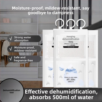 Pakabinama drėgmės sugerianti maišelė drabužių spintai ir bendrabūtei – bekvapė, džiovinimas ir dehidracija, 100 vnt pakuotėje