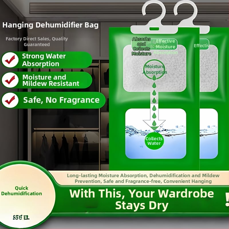 Ome Desikantų Drėgmės Šalinimo Dėžutė – Džiovinimas ir Drėgmės Kontrolė, Namų ir Bendrabutyje Naudojimui, 200 vnt., Kilmė Zhejiang, Pakuotė: Maišelis