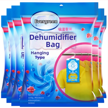 Green Umbrella pakabinamasis desikantas drabužių spintoje, drėgmės sugerėjas, 220 g, 24 vnt., pakabinimo būdas