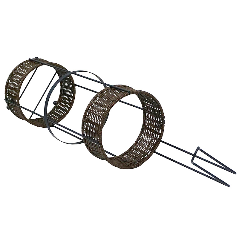 Ručne tvorený držiak na papier do kúpeľne a kuchyne, zvislá montáž bez vrtania, odnímateľný, kruhový tvar, z PE-gumového ratanu a uhlíkovej ocele