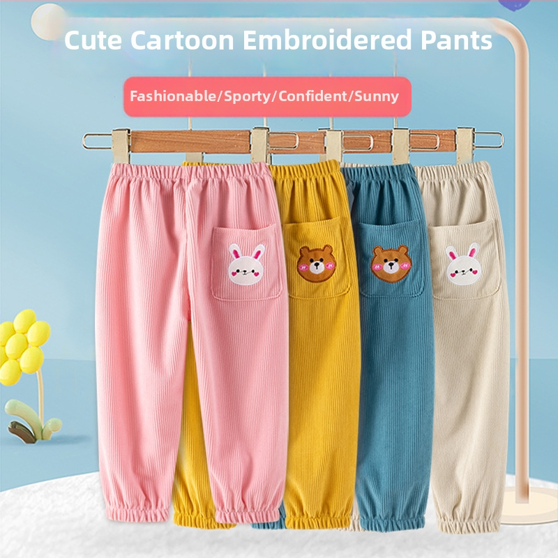 Vaikų žieminės kordurojų kelnytės viršutinės kelnės, atspariosvandeniui, unisex, animacinis raštas, poliesteris, amžius 3–8 m, ūgis 66–140 cm