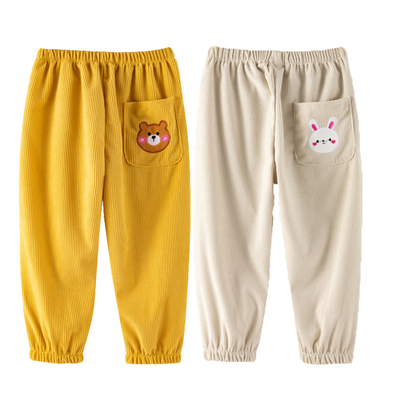 Gyerekek téli corduroy overpantok, vízálló, uniszex, rajzfilm mintázat, poliészter, 3–8 évesek, magasság 66–140 cm