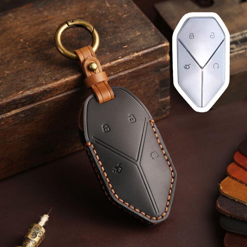 Auto võtme ümbris Leopard 5 Discovery Edition, tõeline veisnahk, retro stiil, kohandamine saadaval