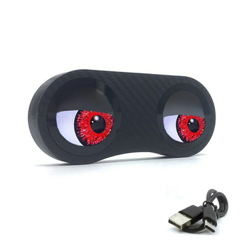 Велосипедна задна светлина Devil Eye – презареждаема, без проводници, двойни LED, ABS корпус, 5V 2W