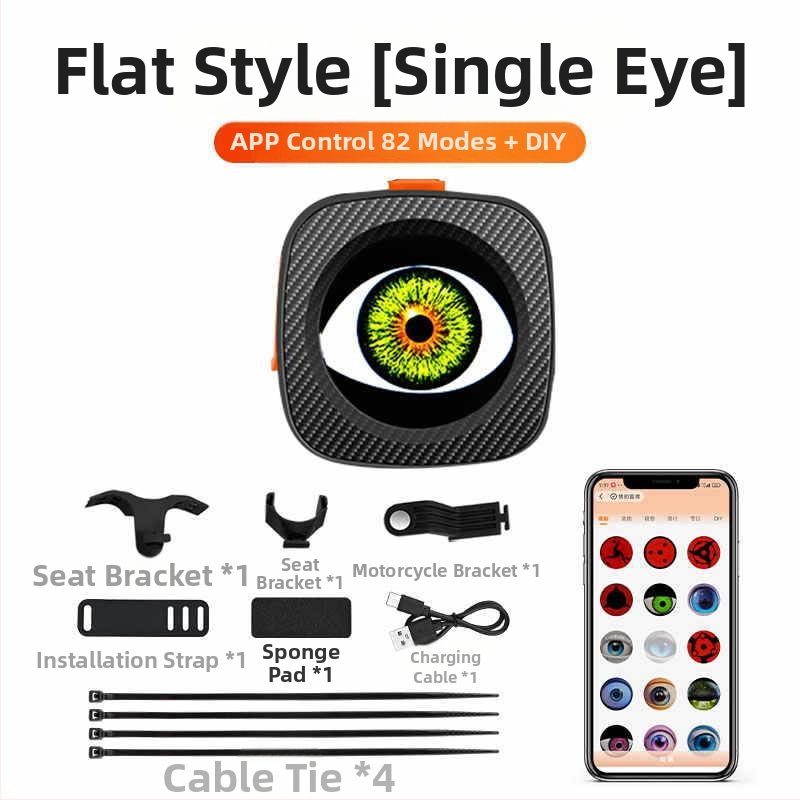 Velosipēda astes lukturs Devil Eye – uzlādējams, bezvadu, dubultā LED, ABS korpuss, 5V 2W