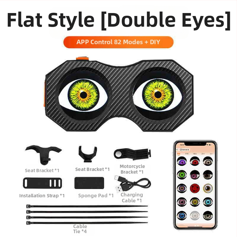 Velosipēda astes lukturs Devil Eye – uzlādējams, bezvadu, dubultā LED, ABS korpuss, 5V 2W