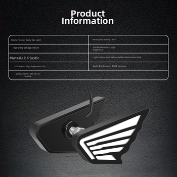 Motociklo LED sparno Eagle Eye šviesa – LED šviesos šaltinis, 12V, atsparus vandeniui, ABS korpusas, modelis motor236