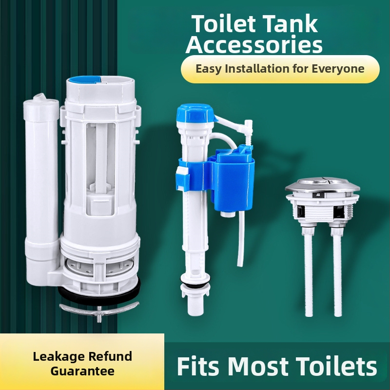 Dafeng ABS skup dodatne opreme za klozetsku spremnik — ulazni ventil, izlazni ventil i gumb za ispiranje, vijčano spoj, moderni minimalistički stil