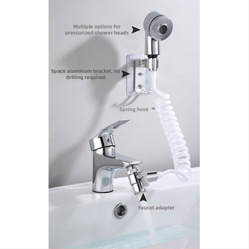 Sprchový set štyroch dielov na umývanie vlasov, s dvomi rýchlosťami, ABS, model XTHS-02, inštalácia špirálou, funkcie: postrekovanie, masáž, dážď