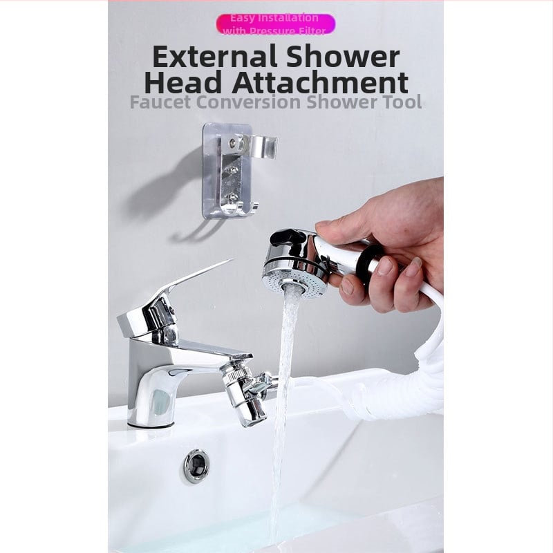 Sprchový set štyroch dielov na umývanie vlasov, s dvomi rýchlosťami, ABS, model XTHS-02, inštalácia špirálou, funkcie: postrekovanie, masáž, dážď