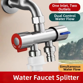 Jaotuv ventiil pesumasinile – ilma demontaažita, kiire ühendus, 3-tee, 1:2 jagaja, roostevaba teras, keraamiline diskiventiil