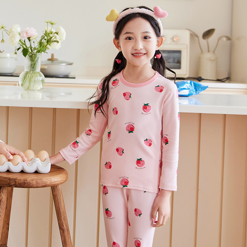 Laste puuvillane termokomplekt talveks — 3–8 aastat, 95% puuvill, ümmargune kaelus, mustrid: loomad, triibud, võrk, multikas