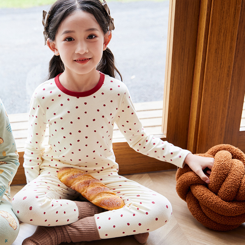 Laste puuvillane termokomplekt talveks — 3–8 aastat, 95% puuvill, ümmargune kaelus, mustrid: loomad, triibud, võrk, multikas