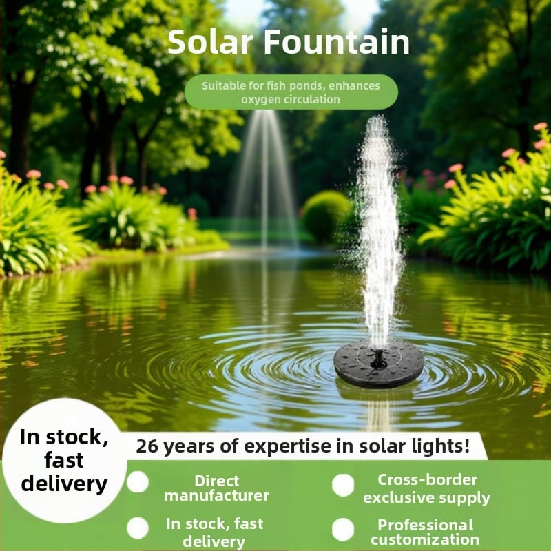 Solárny fontánový čerpadlo pre jazierko a záhradu – kombinované postrekovanie, plávajúci vodný prvok, vonkajšie čerpadlo, Haotu