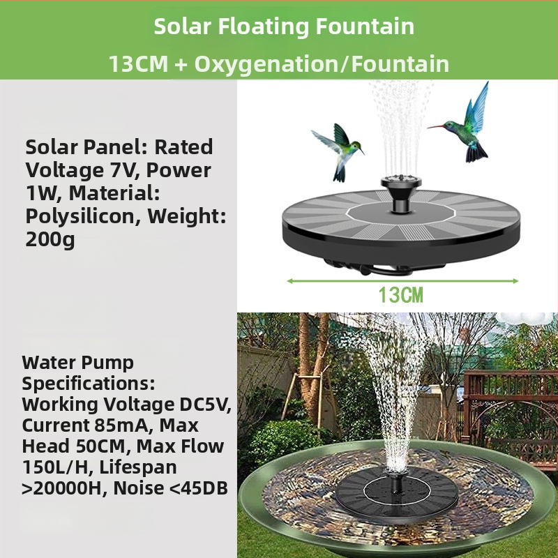Solárny fontánový čerpadlo pre jazierko a záhradu – kombinované postrekovanie, plávajúci vodný prvok, vonkajšie čerpadlo, Haotu