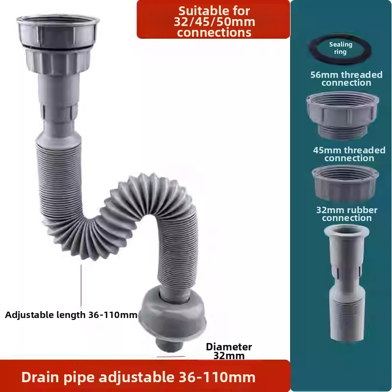 Kuchynský odtokový trubka – S-oblúk, ABS materiál, model 987777, Submarine značka, spracovanie na mieru