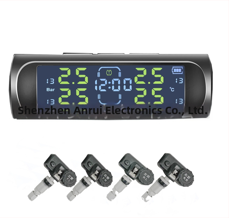 Saulės energijos TPMS sistema su belaidžiu jutikliu, skaitmeninis ekranas, slėgio diapazonas 0-50 PSI (0-3,5 bar), modelis AN-01 automobiliai ir SUV